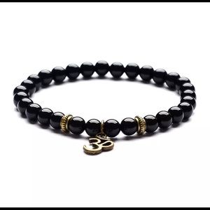 Black onyx 6 mm beads bracelet